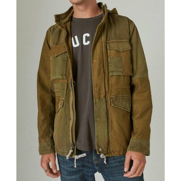 NEW LUCKY BRAND m-65 patchwork jacket in olive Jackets Coats